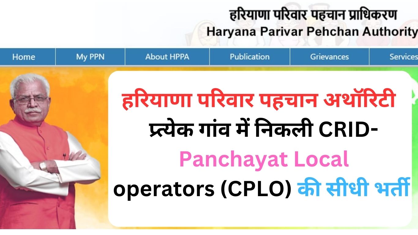 Haryana Parivar Pehchan Authority (PPP) CPLO Recruitment 2023, Photo, signature upload link