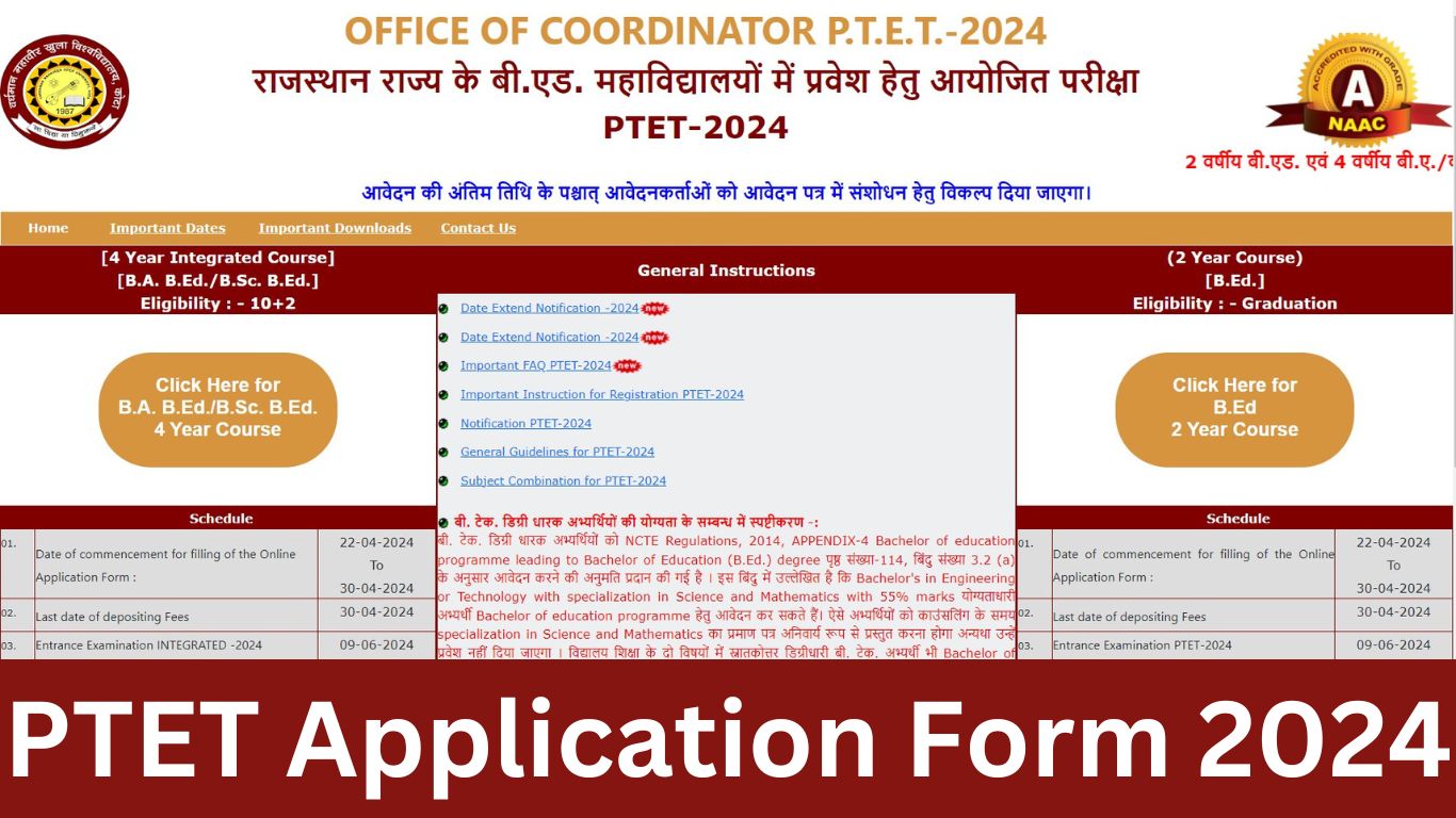 PTET Application Form 2024 