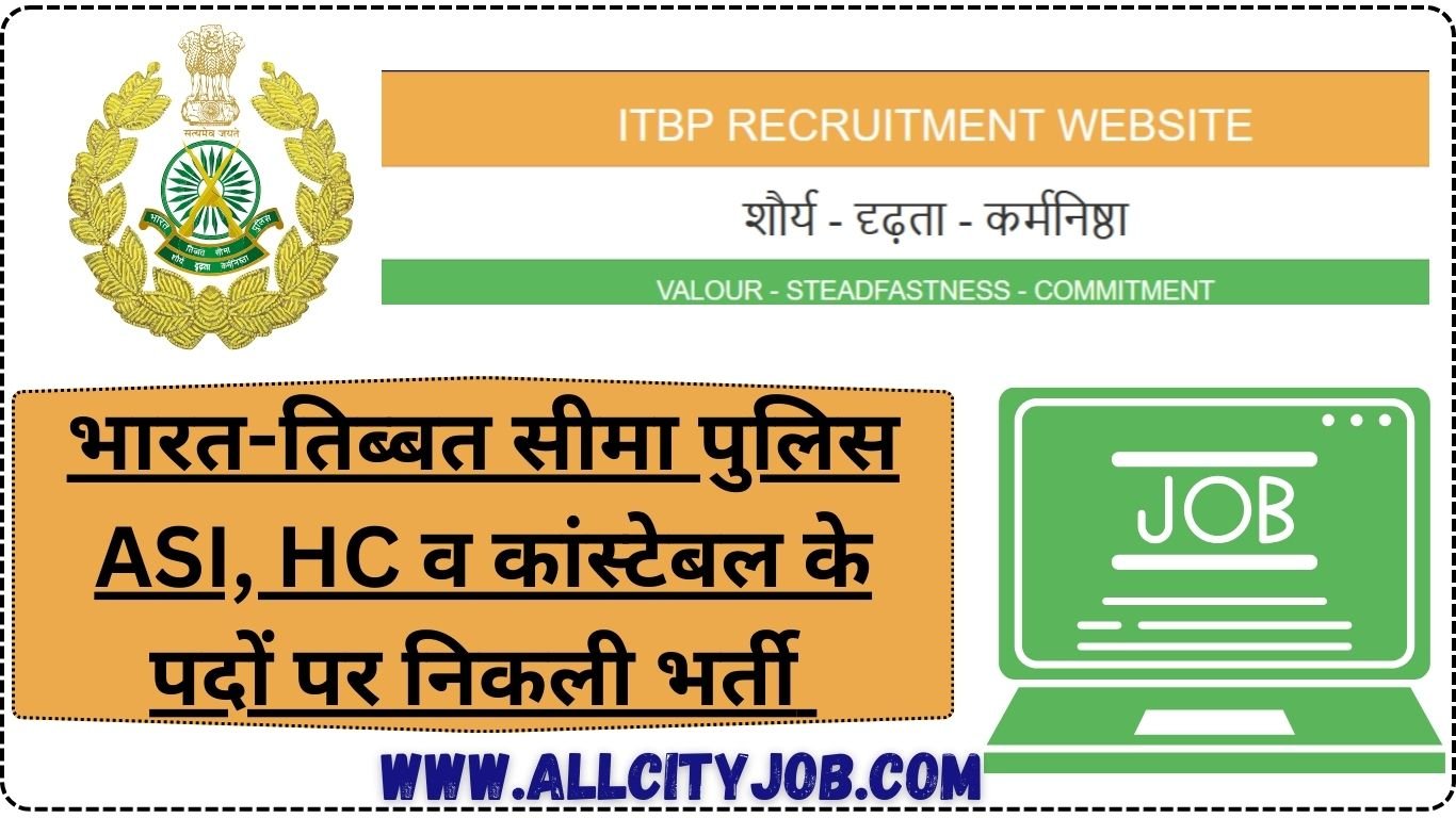ITBP ASI, HC, Constable Vacancy Notification 2024, Apply Online