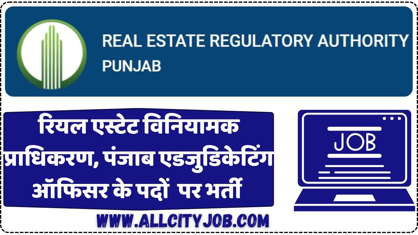 Real Estate Regulatory Authority, Punjab Adjudicating Officer Recruitment 2024