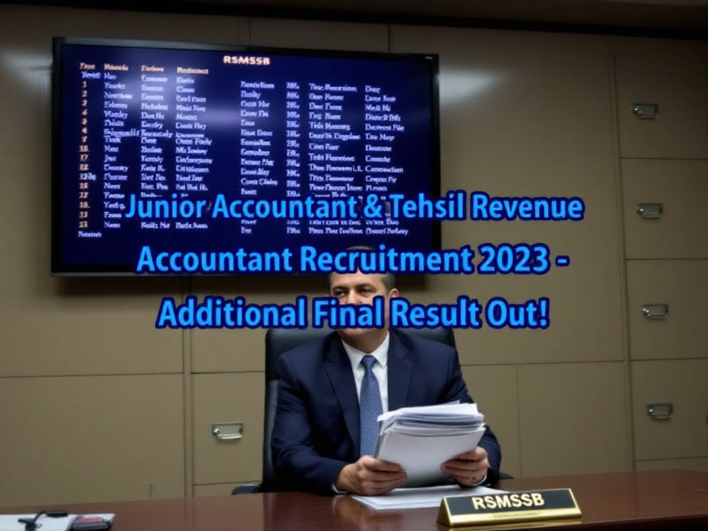 RSMSSB Junior Accountant & Tehsil Revenue Accountant Recruitment 2023 – Additional Final Result Out!