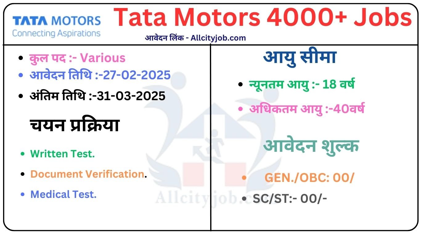 Tata Motors 4000+ Jobs 2025