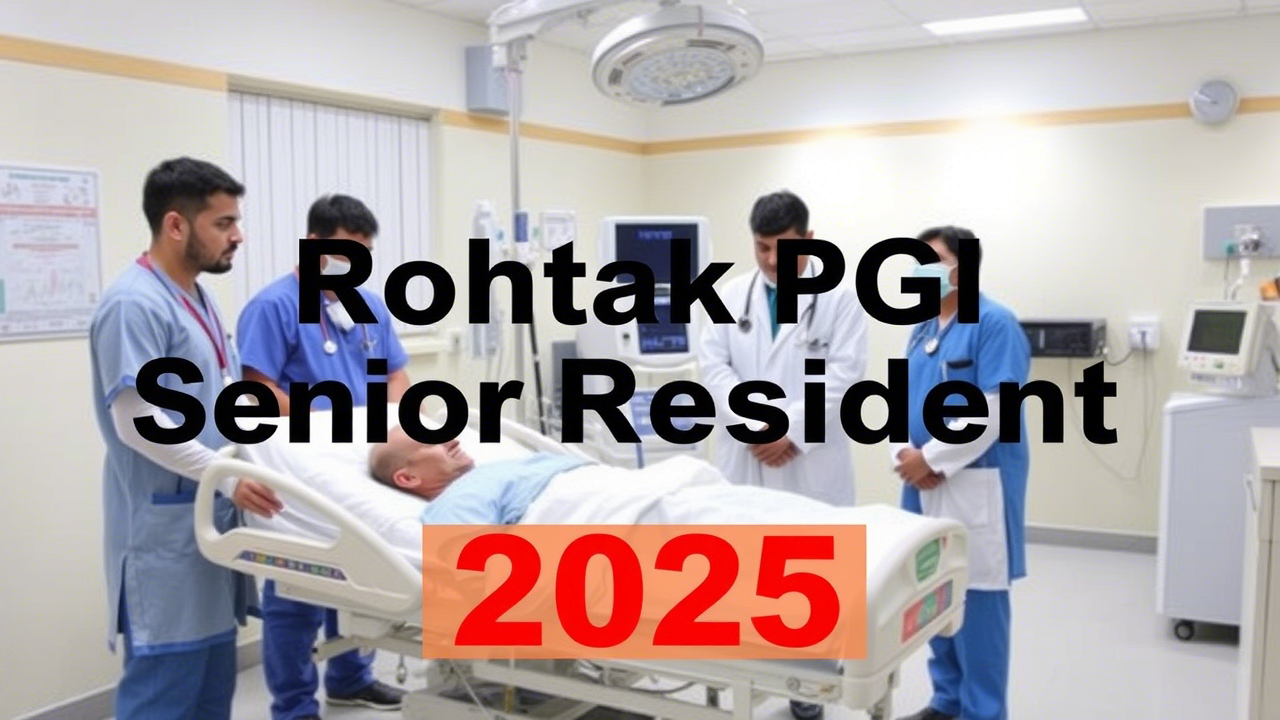 Rohtak PGI Senior Resident Job 2025