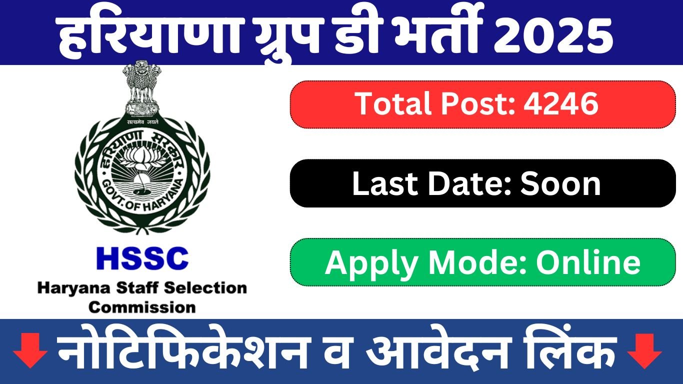 Haryana Group D Recruitment 2025