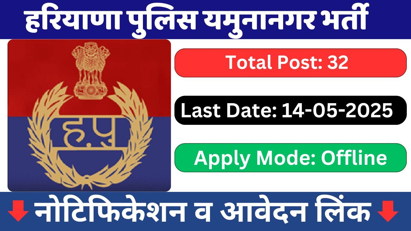Haryana Police Yamunanagar Recruitment 2025