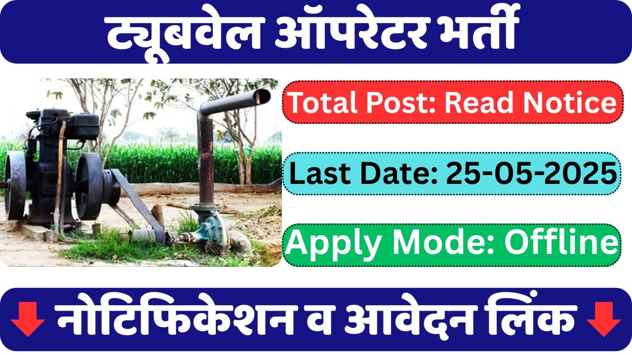 Tubewell Operator Vacancy 2025, 10th Pass Apply Now