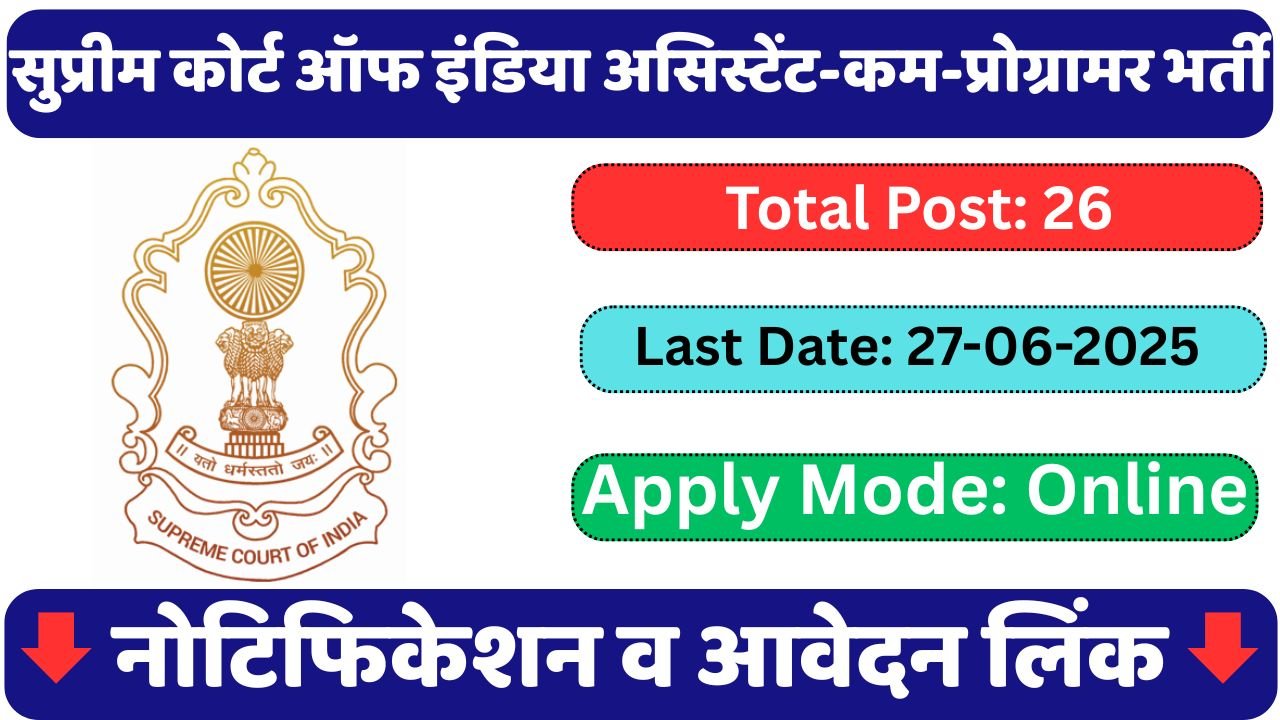 Delhi SCI Sr / Junior Court Programmer Recruitment 2025