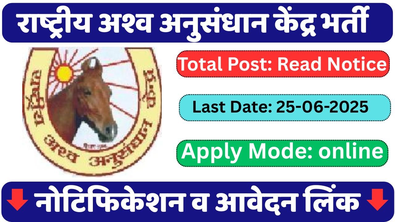ICAR-National Research Centre on Equines, Hisar Young Professional-II Recruitment 2025, Apply Now