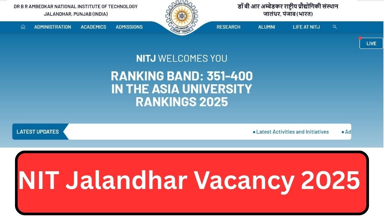 NIT Jalandhar Vacancy 2025