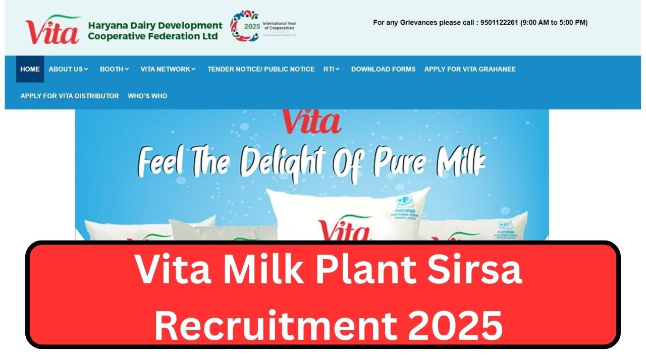 Vita Milk Plant Sirsa Recruitment 2025