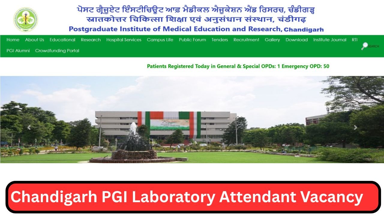 Chandigarh PGI Laboratory Attendant Vacancy 2025