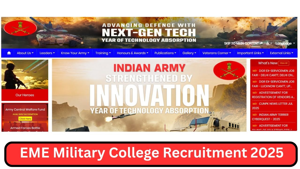 EME Military College Recruitment 2025