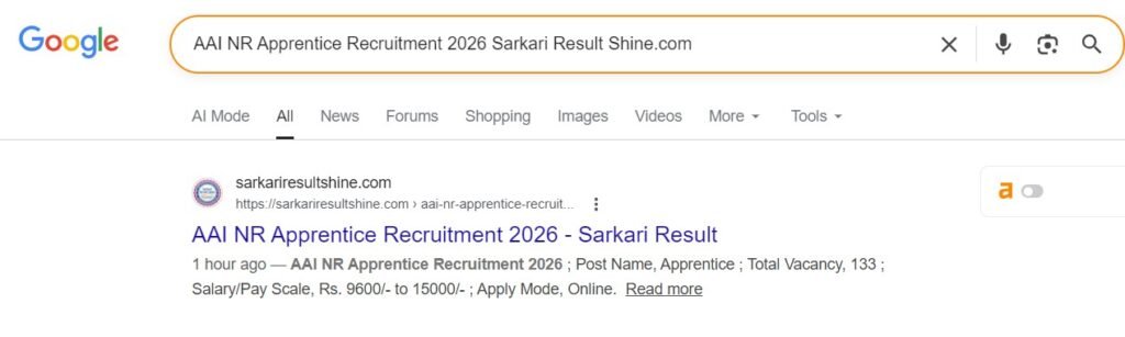 AAI NR Apprentice Recruitment 2026