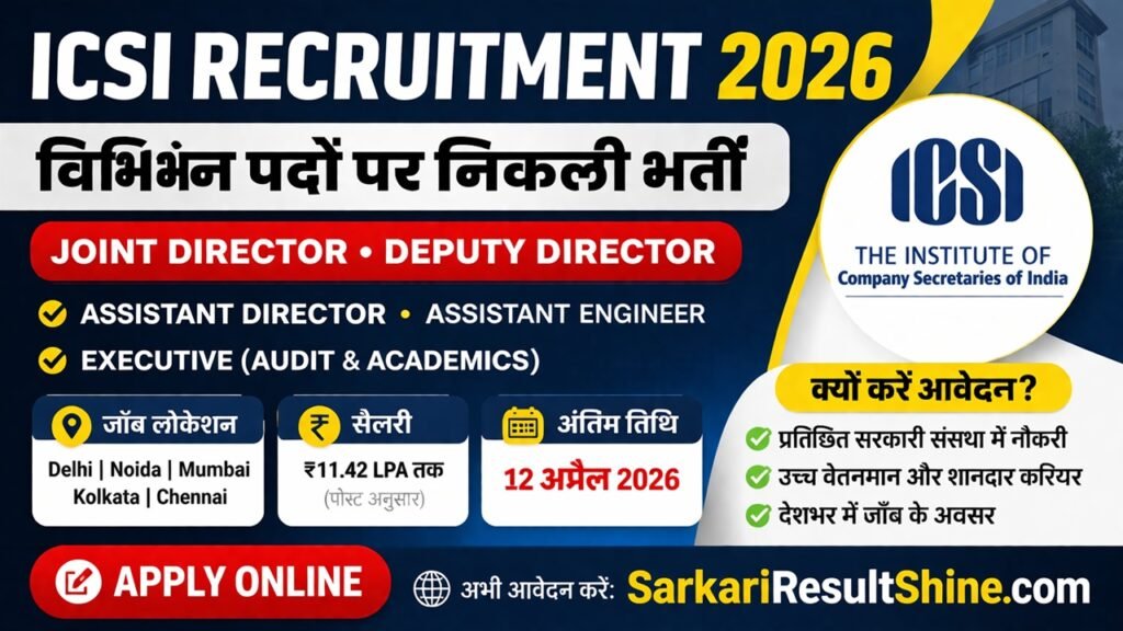 ICSI Recruitment 2026