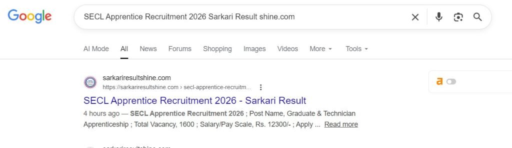 SECL Apprentice Recruitment 2026 